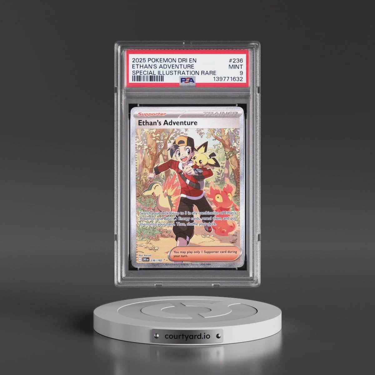 2025 Pokémon Dri EN-Destined Rivals #236 Ethan's Adventure - Special Illustration Rare (PSA 9 MINT)