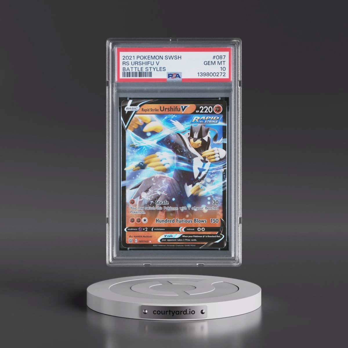 2021 Pokémon Sword & Shield Battle Styles #087 Rapid Strike Urshifu V - Holo (PSA 10 GEM MINT)