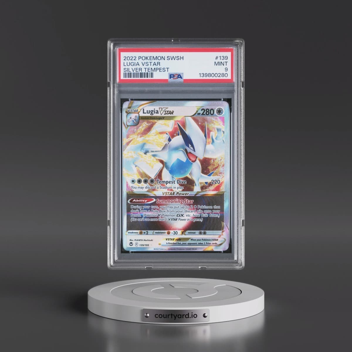 2022 Pokémon Sword & Shield Silver Tempest #139 Lugia Vstar (PSA 9 MINT)