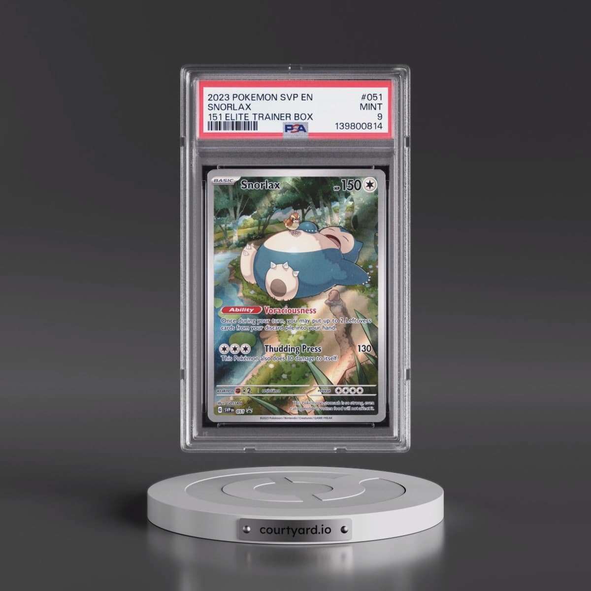 2023 Pokémon Svp EN-SV Black Star Promo #051 Snorlax - 151 Elite Trainer Box (PSA 9 MINT)