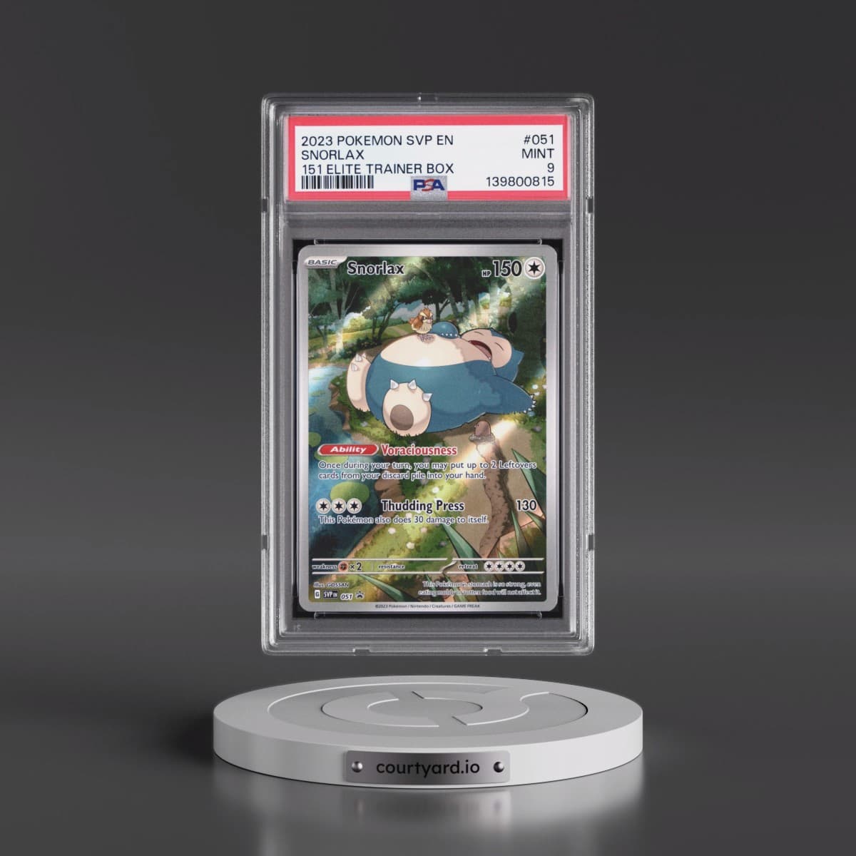 2023 Pokémon Svp EN-SV Black Star Promo #051 Snorlax - 151 Elite Trainer Box (PSA 9 MINT)