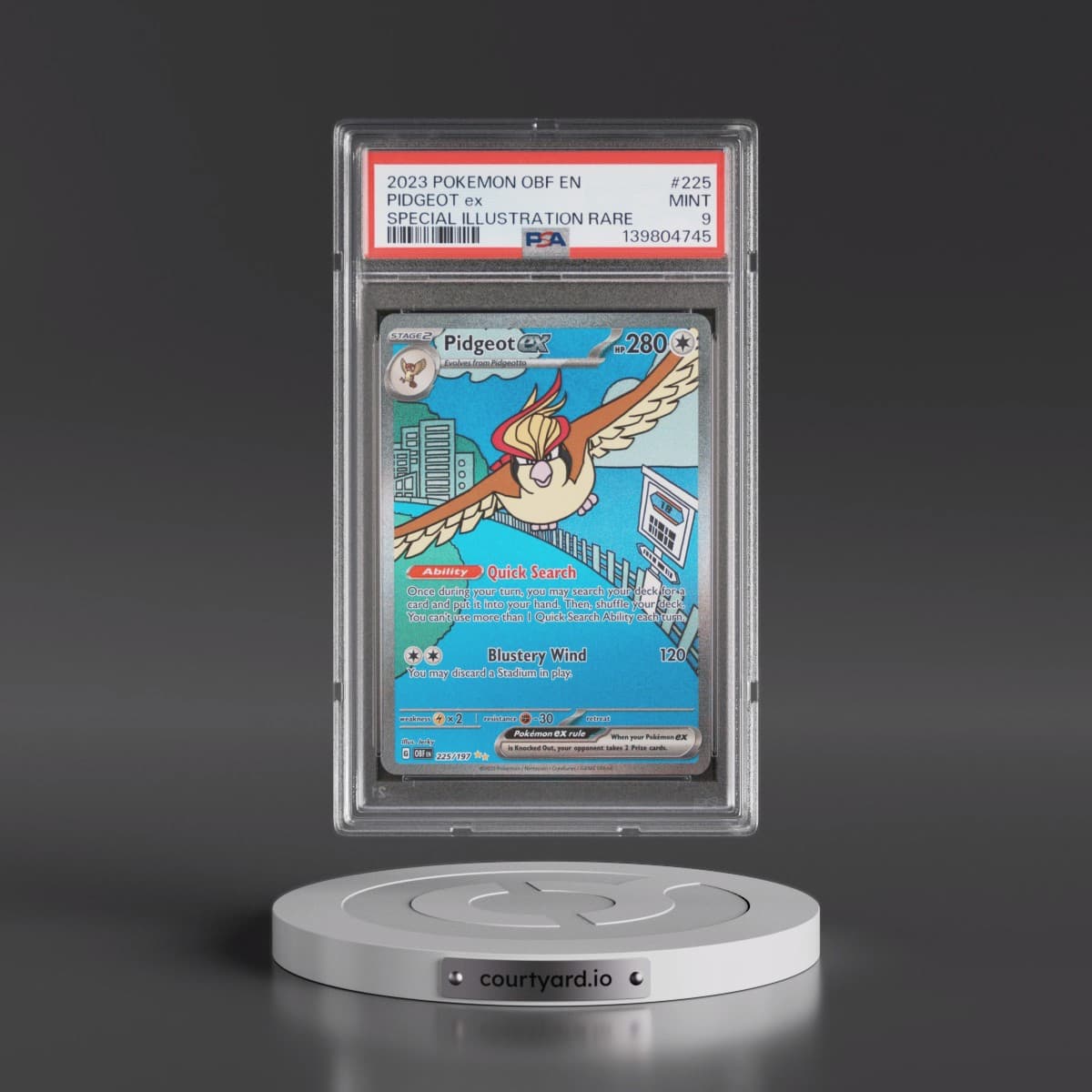 2023 Pokémon Obf EN-Obsidian Flames #225 Pidgeot EX - Holo Special Illustration Rare (PSA 9 MINT)