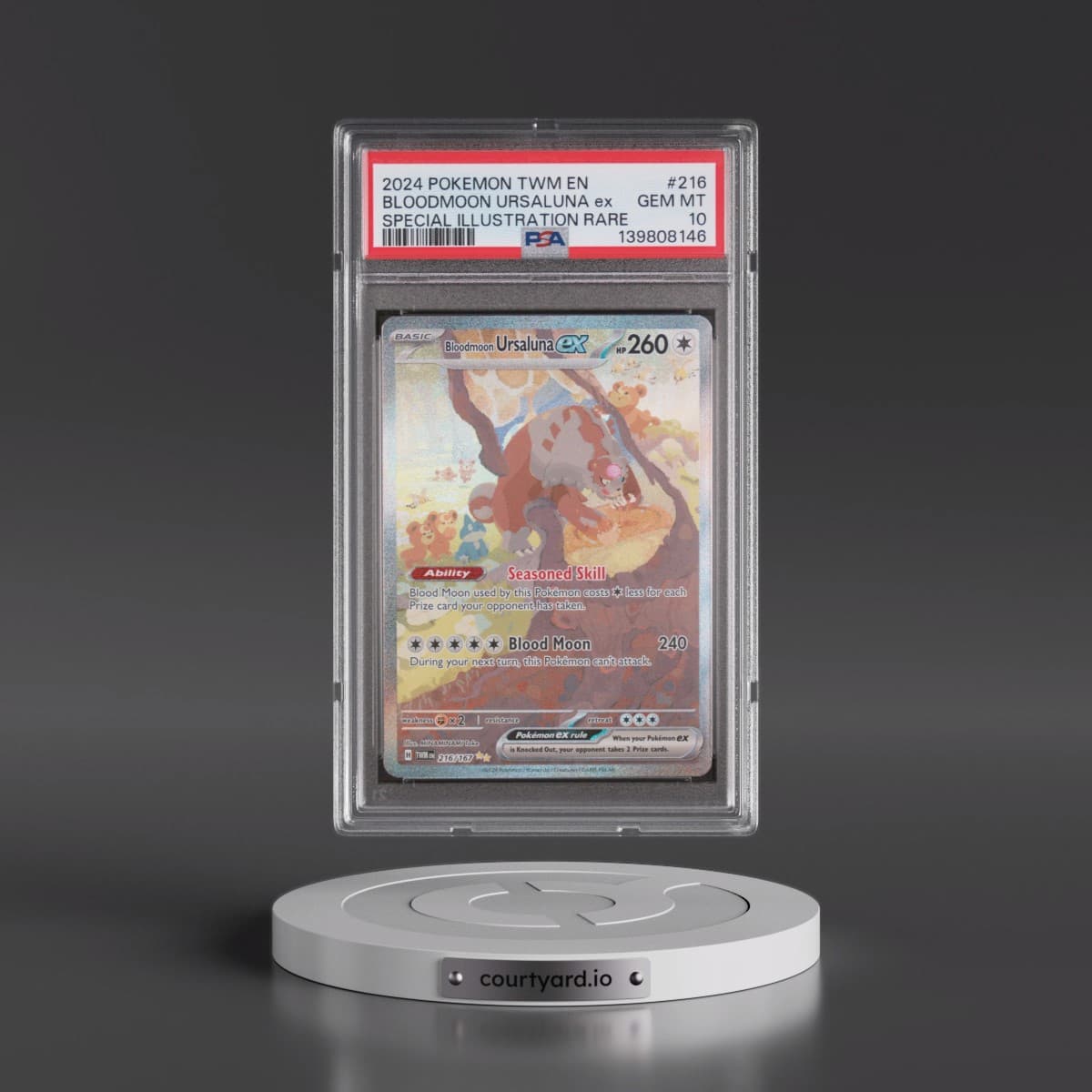 2024 Pokémon Twm EN-Twilight Masquerade #216 Bloodmoon Ursaluna EX - Holo Special Illustration Rare (PSA 10 GEM MINT)