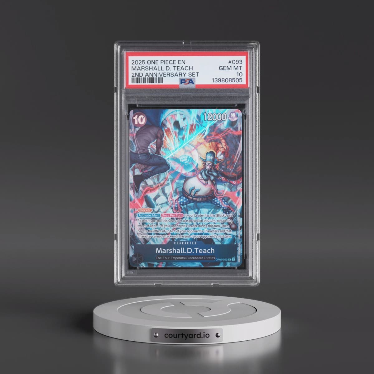 2025 One Piece English Version 2nd Anniversary Set #093 Marshall D. Teach (PSA 10 GEM MINT)