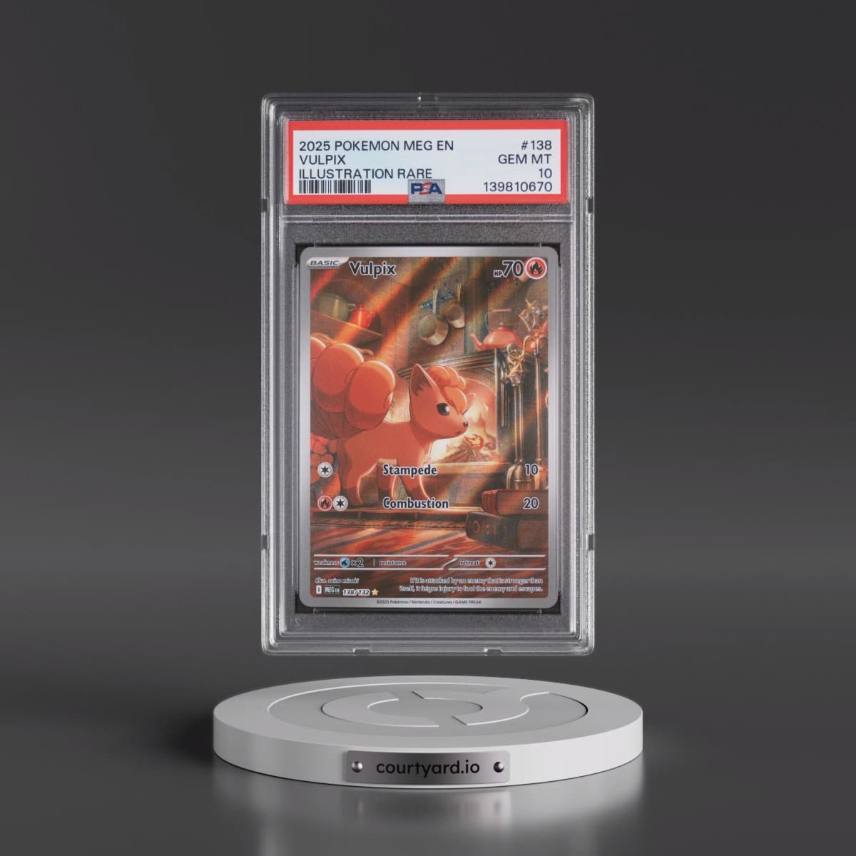 2025 Pokémon Meg EN-Mega Evolution #138 Vulpix - Illustration Rare (PSA 10 GEM MINT)
