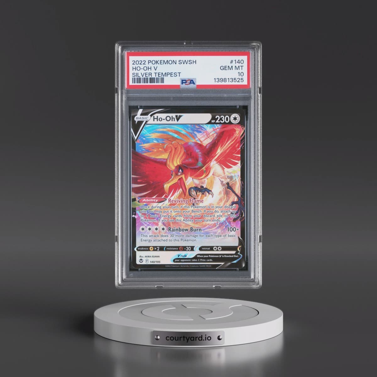 2022 Pokémon Sword & Shield Silver Tempest #140 HO-Oh V - Holo (PSA 10 GEM MINT)