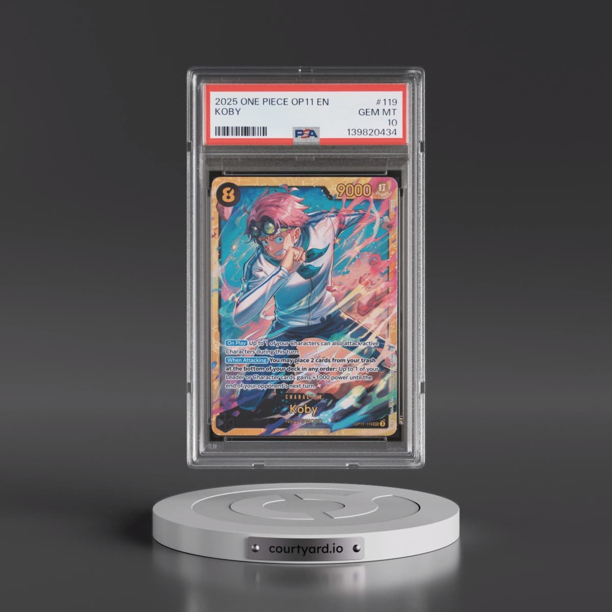 2025 One Piece OP11-A Fist of Divine Speed #119 Koby (PSA 10 GEM MINT)