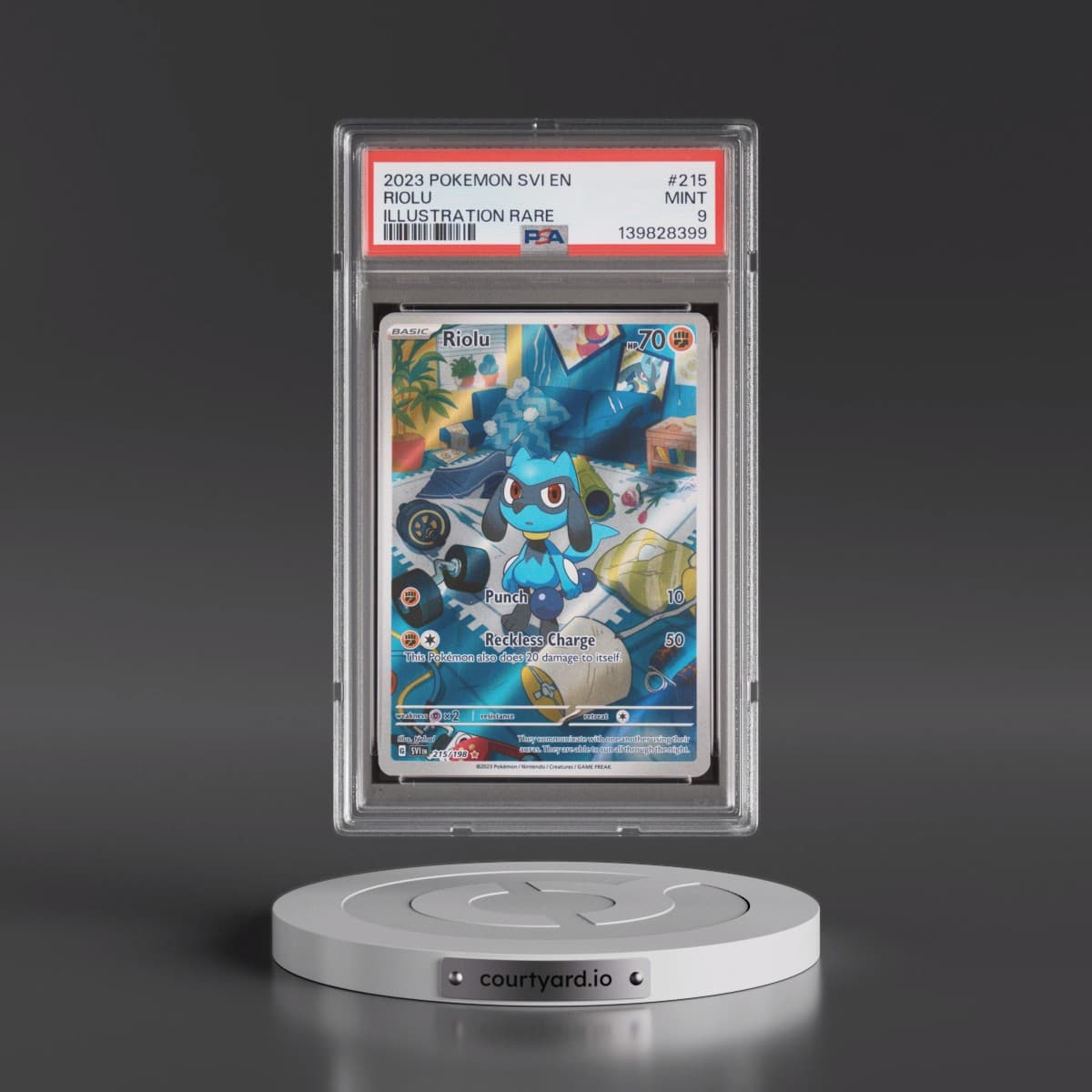 2023 Pokémon Svi EN-Scarlet & Violet #215 Riolu - Illustration Rare (PSA 9 MINT)