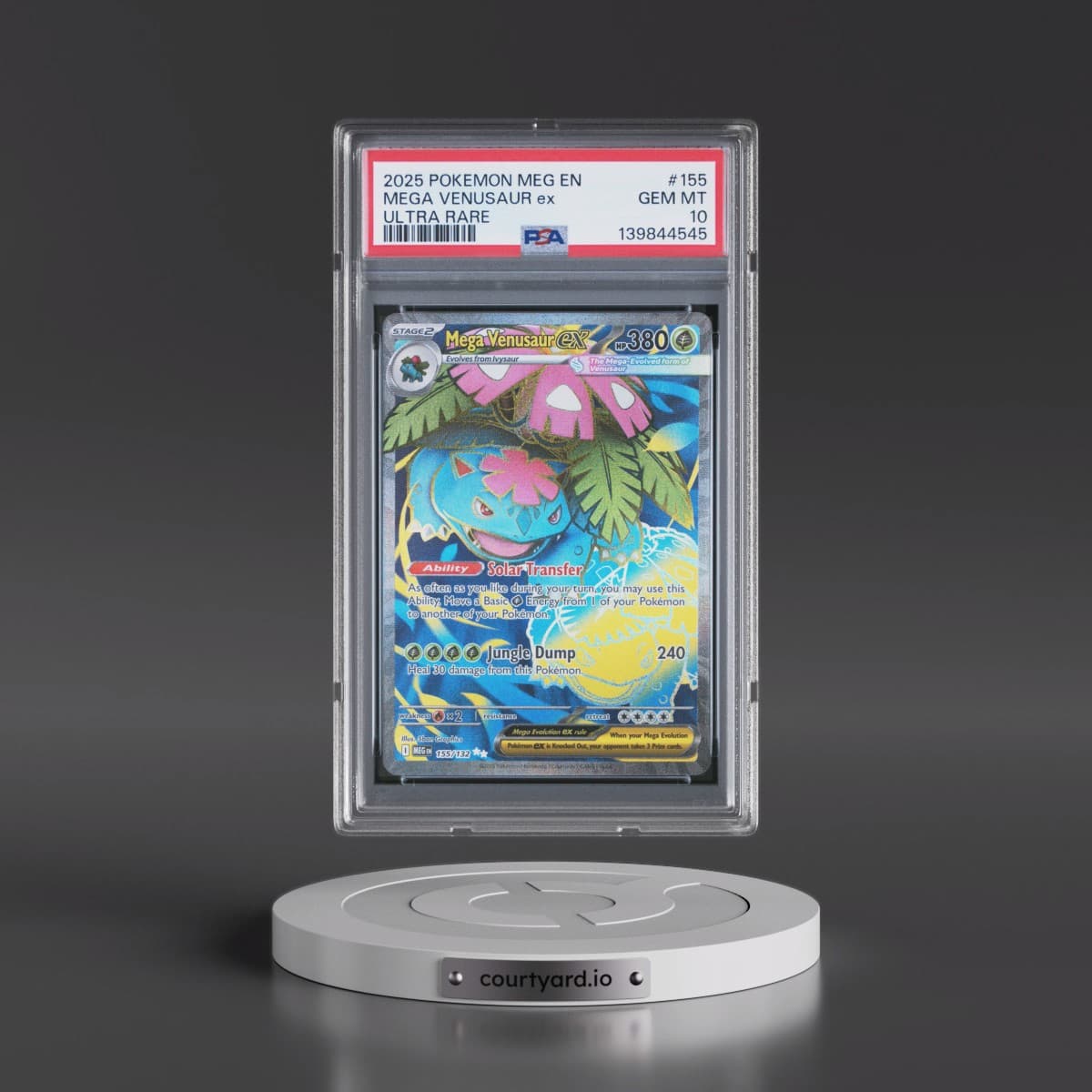 2025 Pokémon Meg EN-Mega Evolution #155 Mega Venusaur EX - Holo Ultra Rare (PSA 10 GEM MINT)
