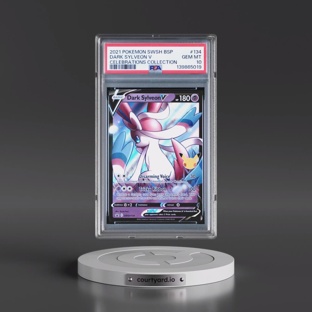 2021 Pokémon Swsh Black Star Promo #134 Dark Sylveon V - Holo Celebrations Collection (PSA 10 GEM MINT)