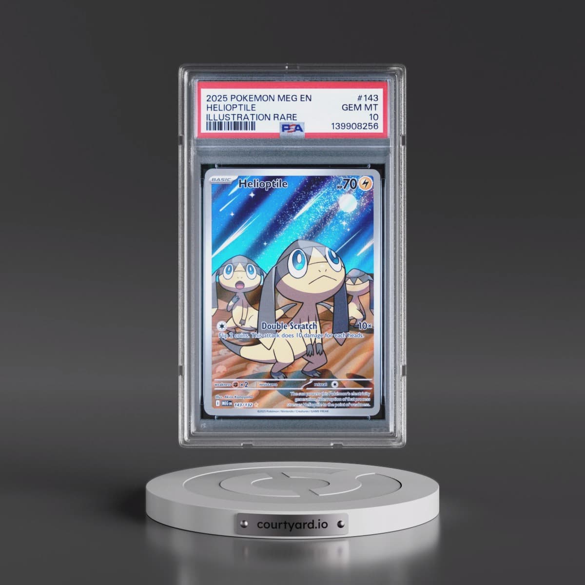 2025 Pokémon Meg EN-Mega Evolution #143 Helioptile - Illustration Rare (PSA 10 GEM MINT)