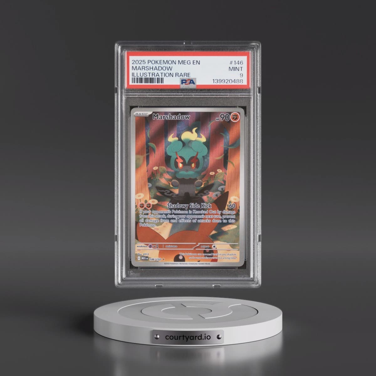 2025 Pokémon Meg EN-Mega Evolution #146 Marshadow - Illustration Rare (PSA 9 MINT)