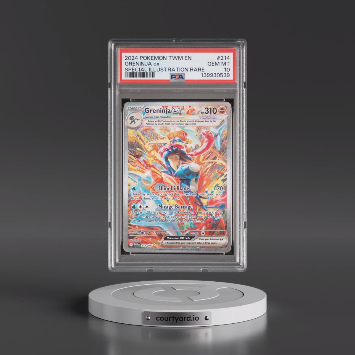 2024 Pokémon Twm EN-Twilight Masquerade #214 Greninja EX - Holo Special Illustration Rare (PSA 10 GEM MINT)