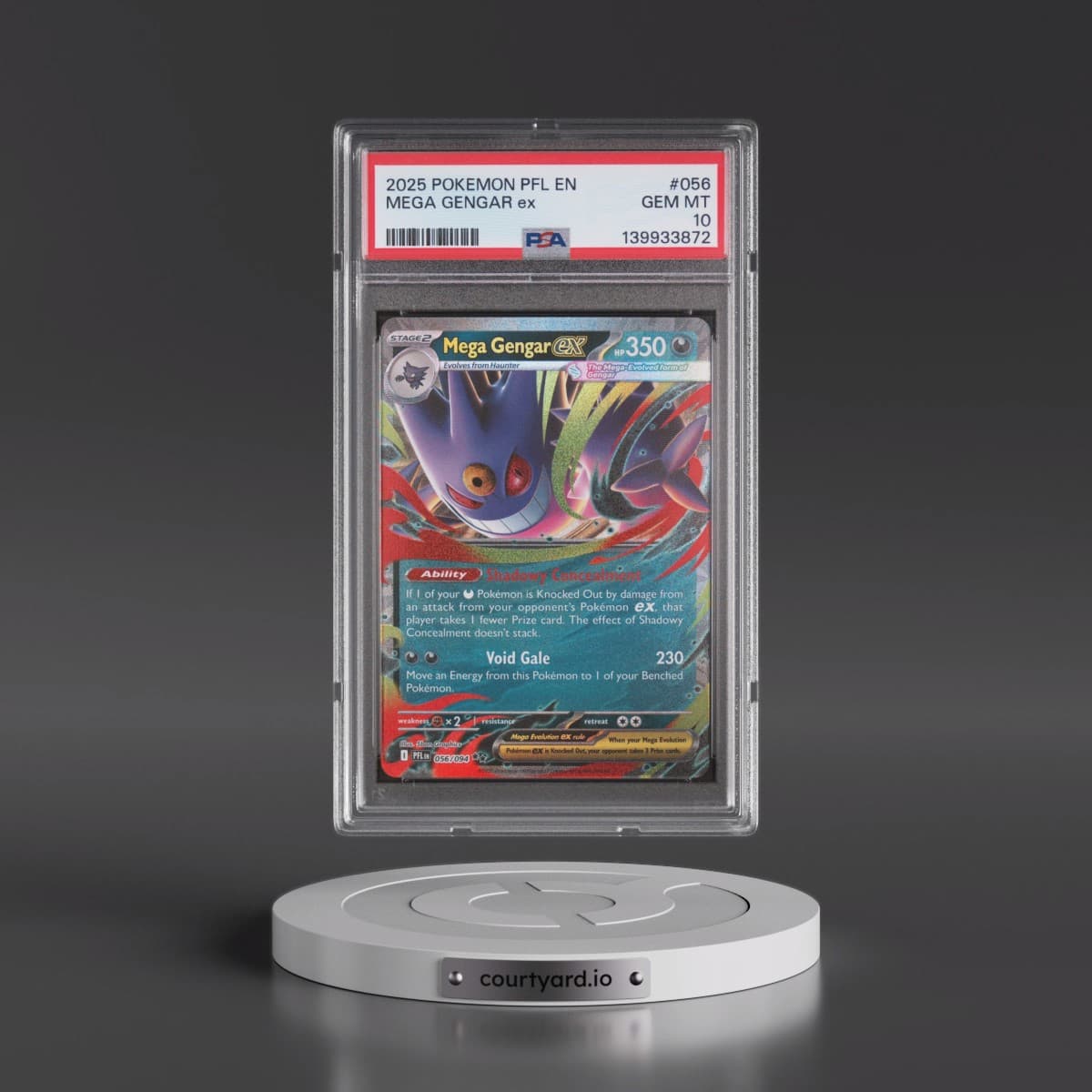 2025 Pokémon Pfl EN-Phantasmal Flames #056 Mega Gengar EX - Holo (PSA 10 GEM MINT)