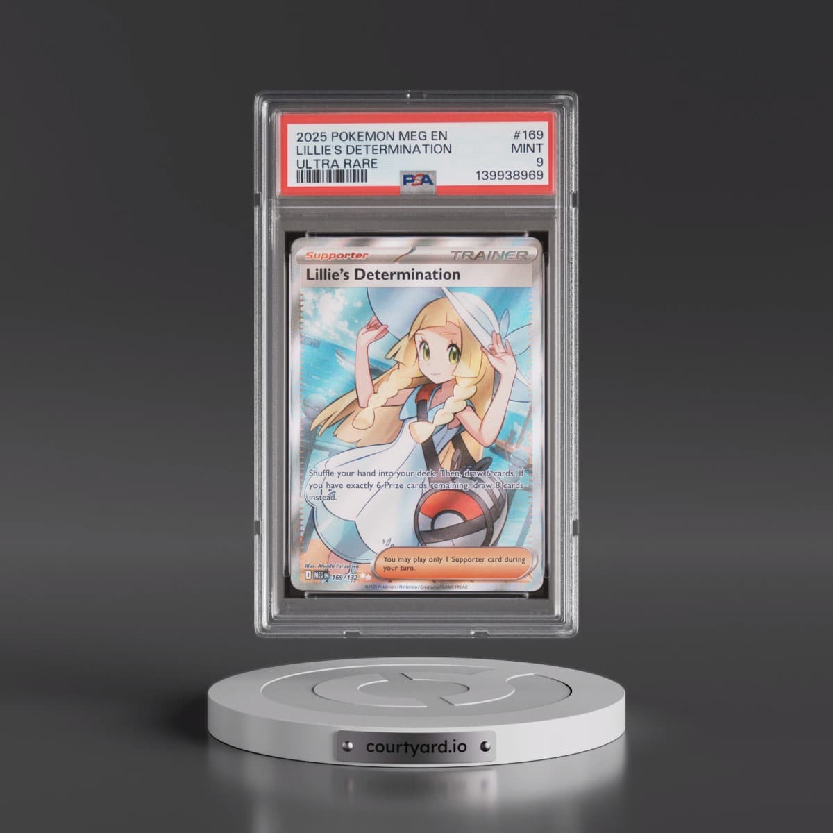 2025 Pokémon Meg EN-Mega Evolution #169 Lillie's Determination - Ultra Rare (PSA 9 MINT)