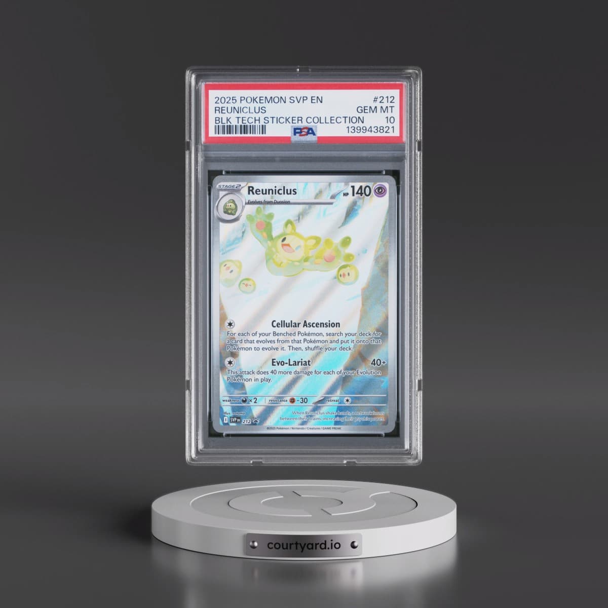 2025 Pokémon Svp EN-SV Black Star Promo #212 Reuniclus - Black Bolt Tech Sticker Collection (PSA 10 GEM MINT)