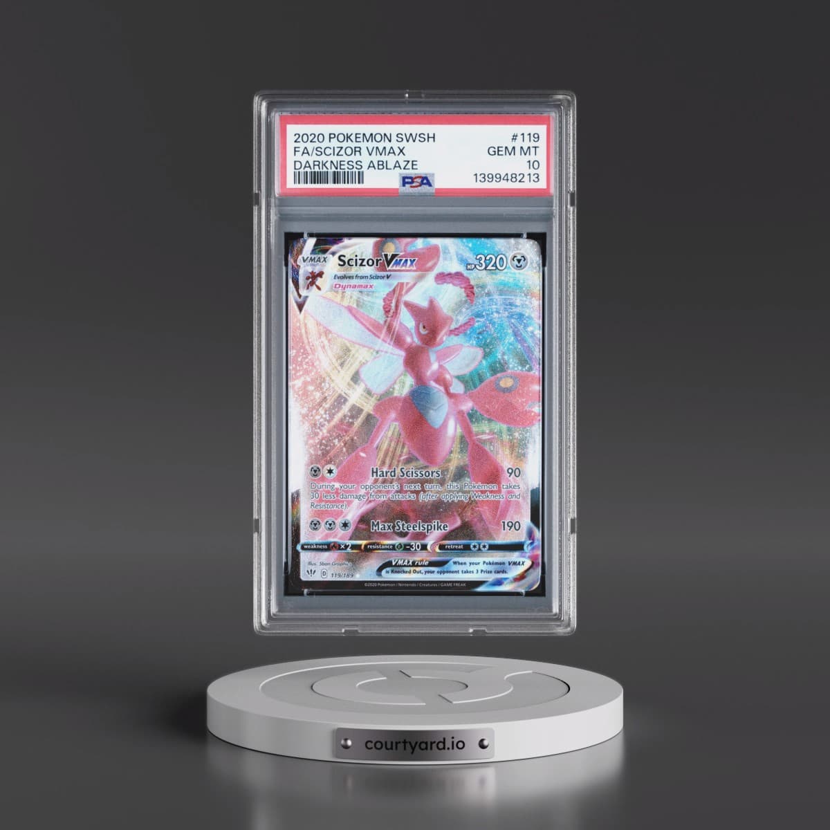 2020 Pokémon Sword & Shield Darkness Ablaze #119 Scizor Vmax - Full Art (PSA 10 GEM MINT)