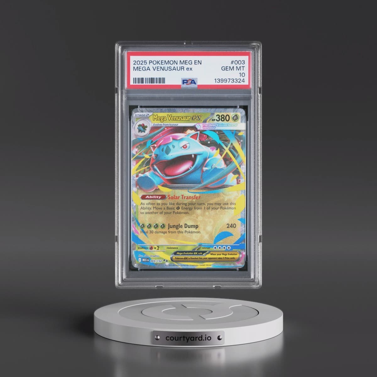 2025 Pokémon Meg EN-Mega Evolution #003 Mega Venusaur EX - Holo (PSA 10 GEM MINT)