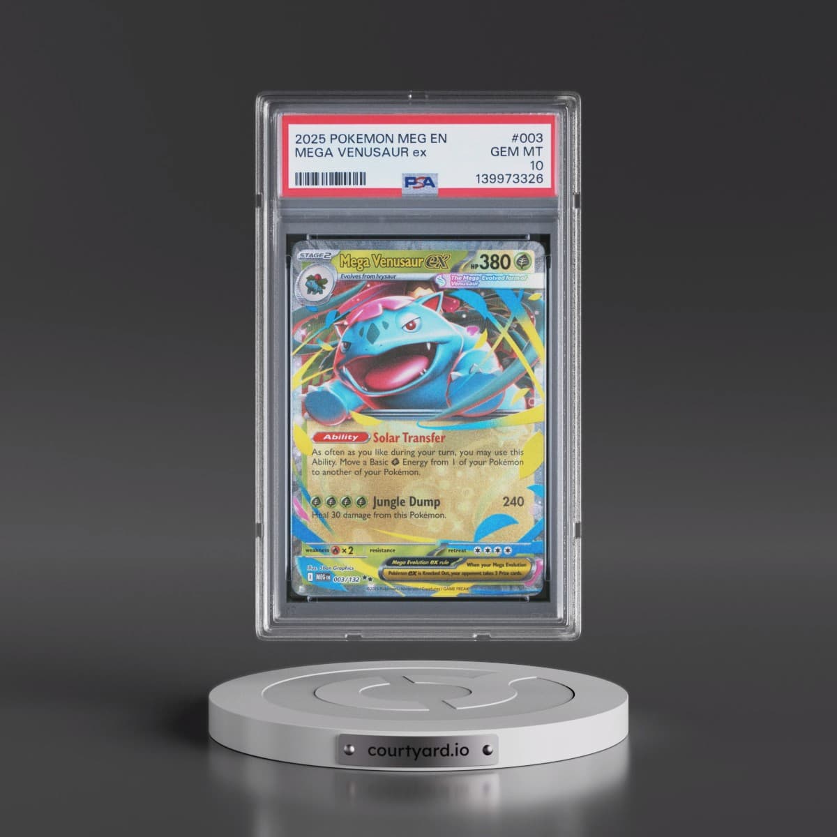 2025 Pokémon Meg EN-Mega Evolution #003 Mega Venusaur EX - Holo (PSA 10 GEM MINT)