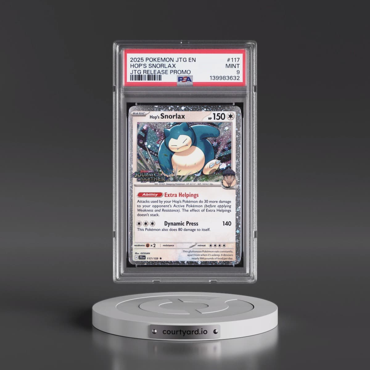 2025 Pokémon Jtg EN-Journey Together #117 Hop's Snorlax - Journey Together Release Promo (PSA 9 MINT)