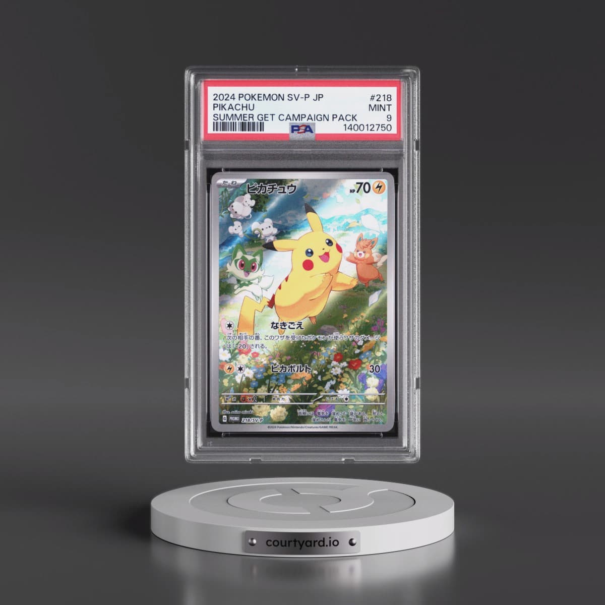 2024 Pokémon SV-P Promo #218 Pikachu - Summer of Pokeca Is Here! Promo Card Get Campaign Pack (PSA 9 MINT)