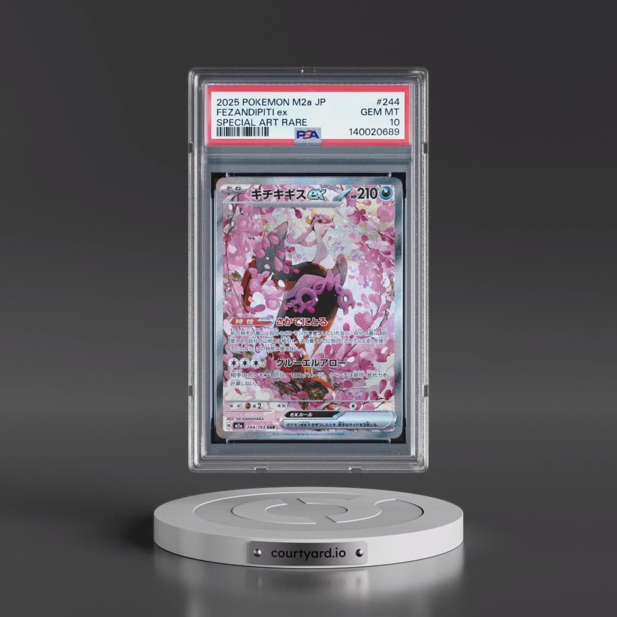 2025 Pokémon M2a-Mega Dream EX #244 Fezandipiti EX - Holo Special Art Rare (PSA 10 GEM MINT)