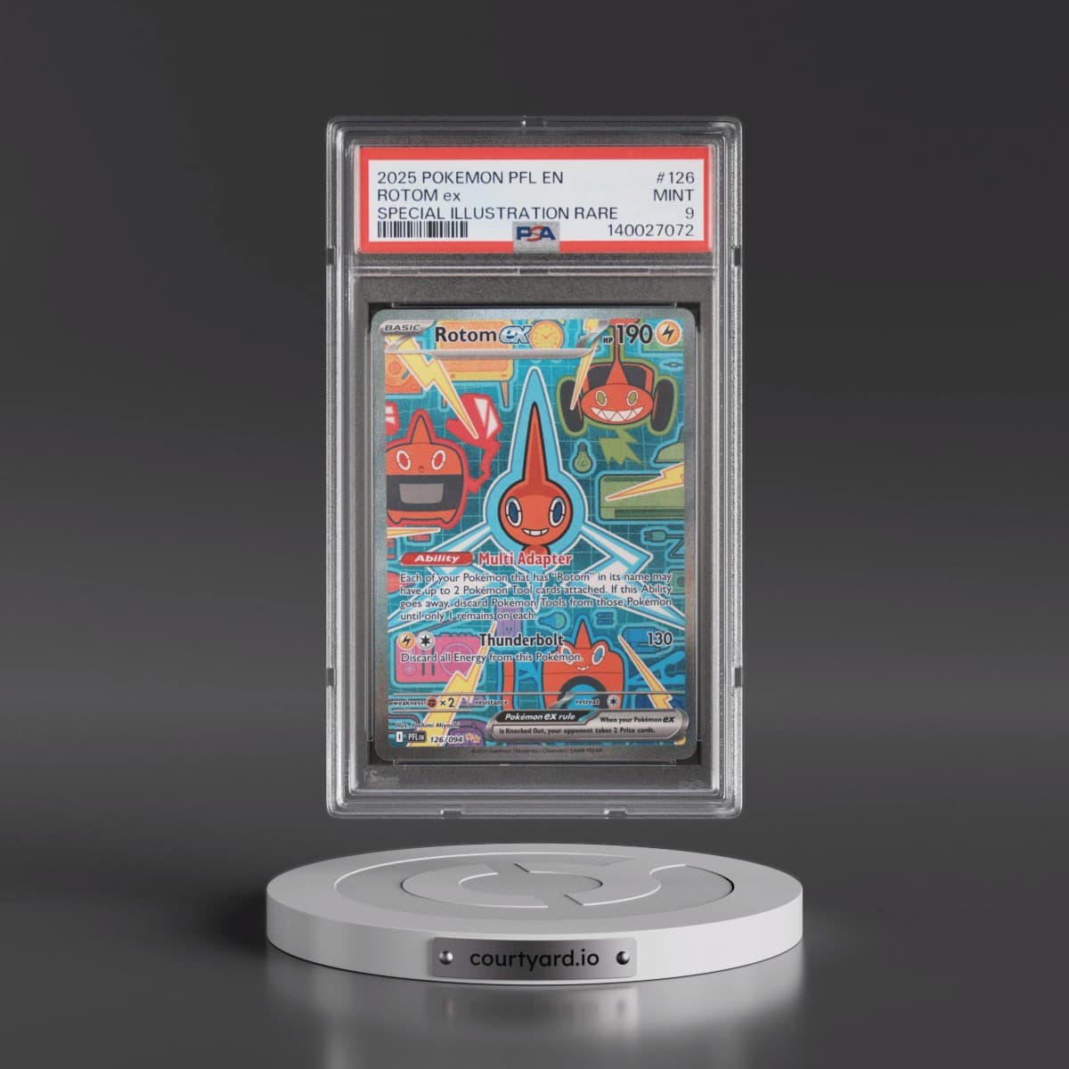 2025 Pokémon Pfl EN-Phantasmal Flames #126 Rotom EX - Holo Special Illustration Rare (PSA 9 MINT)