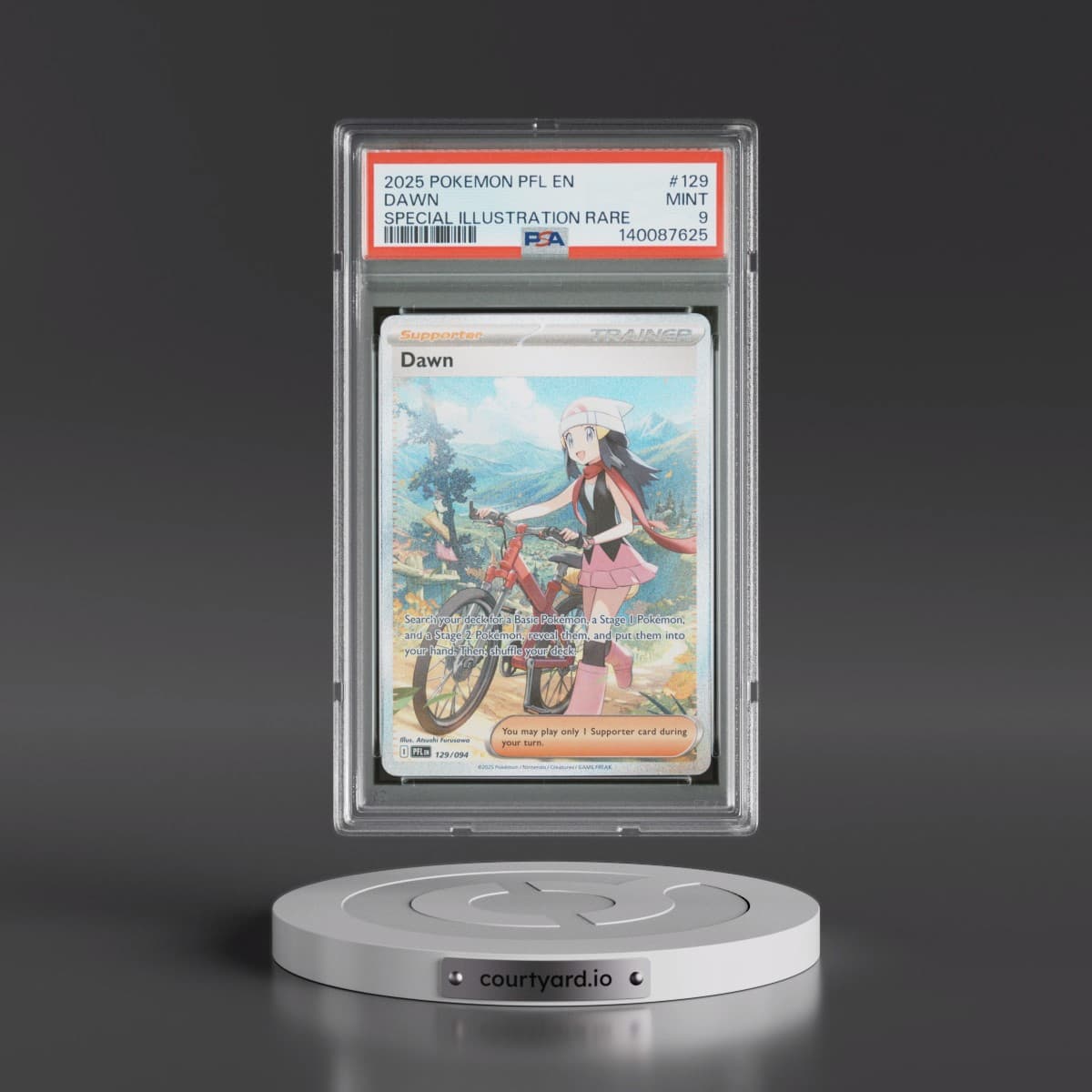 2025 Pokémon Pfl EN-Phantasmal Flames #129 Dawn - Special Illustration Rare (PSA 9 MINT)