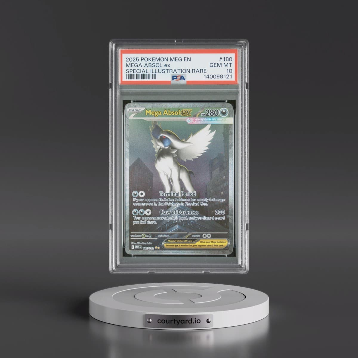 2025 Pokémon Meg EN-Mega Evolution #180 Mega Absol EX - Holo Special Illustration Rare (PSA 10 GEM MINT)