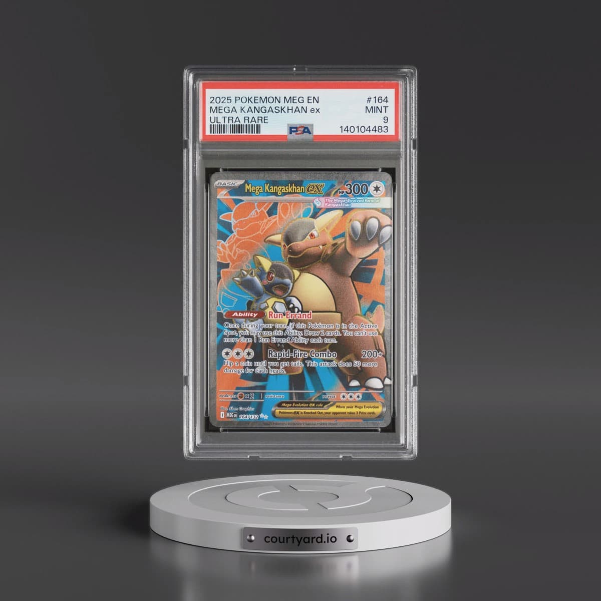 2025 Pokémon Meg EN-Mega Evolution #164 Mega Kangaskhan EX - Holo Ultra Rare (PSA 9 MINT)