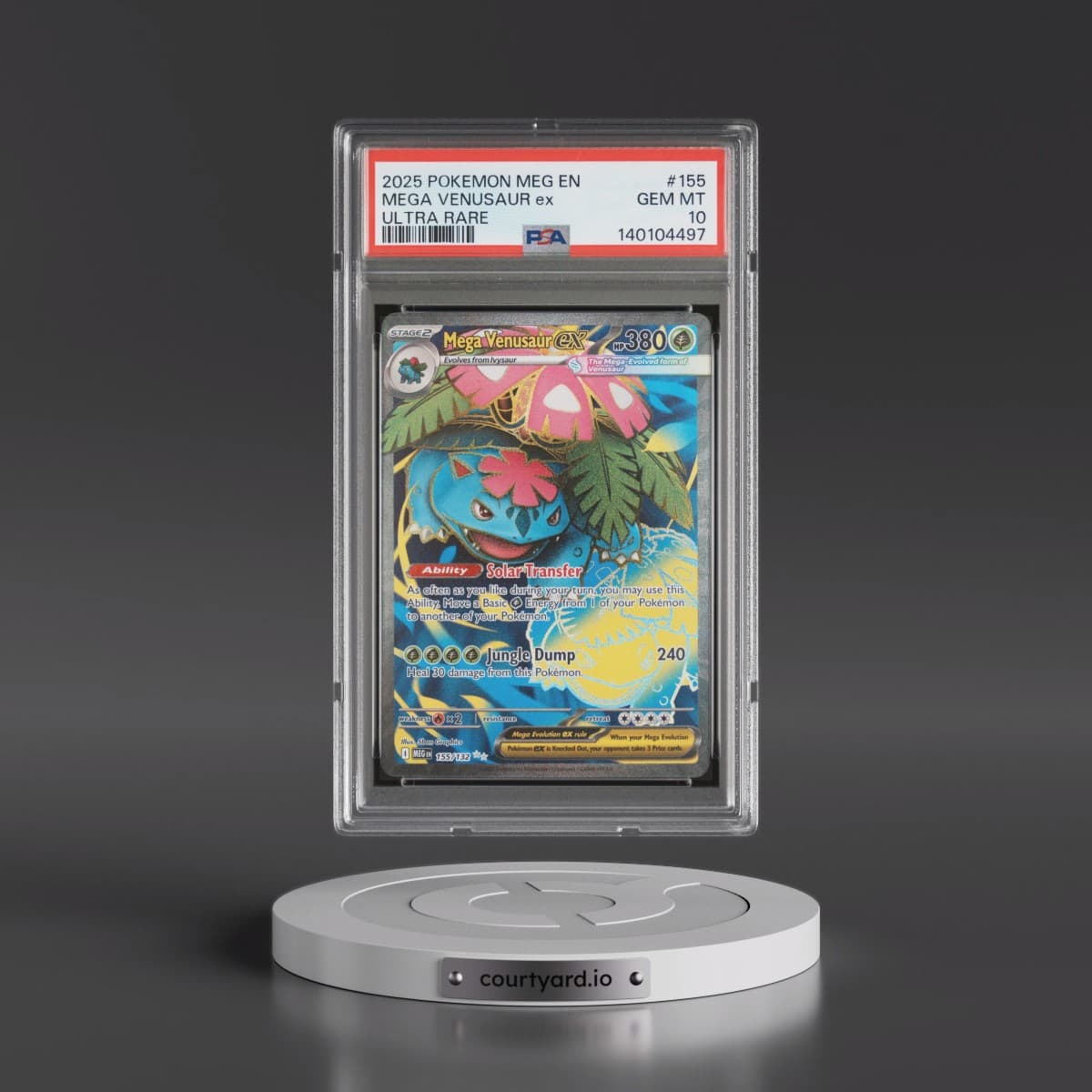 2025 Pokémon Meg EN-Mega Evolution #155 Mega Venusaur EX - Holo Ultra Rare (PSA 10 GEM MINT)