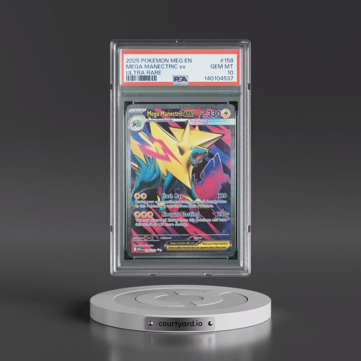 2025 Pokémon Meg EN-Mega Evolution #158 Mega Manectric EX - Holo Ultra Rare (PSA 10 GEM MINT)
