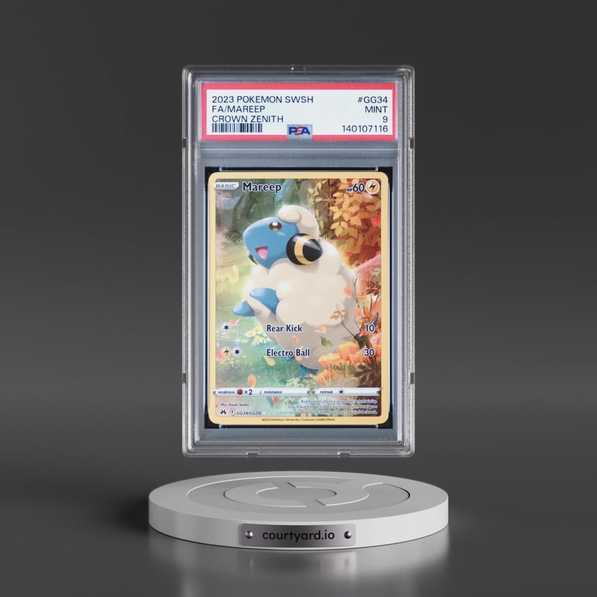 2023 Pokémon Sword and Shield Crown Zenith #GG34 Mareep - Full Art (PSA 9 MINT)
