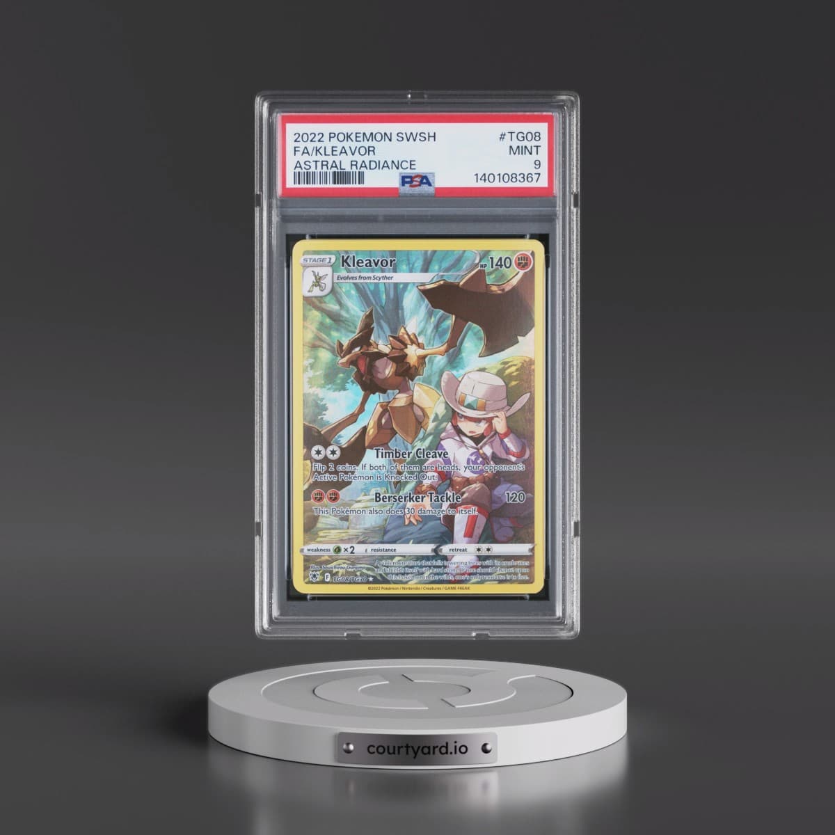 2022 Pokémon Sword & Shield Astral Radiance #TG08 Kleavor - Full Art (PSA 9 MINT)