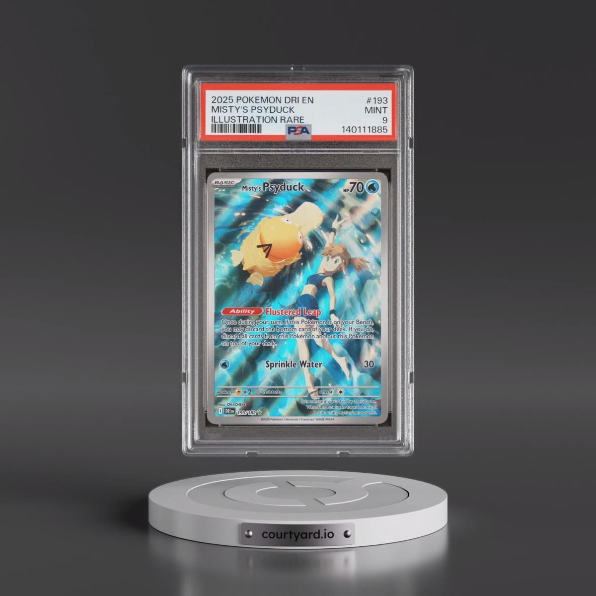2025 Pokémon Dri EN-Destined Rivals #193 Misty's Psyduck - Illustration Rare (PSA 9 MINT)