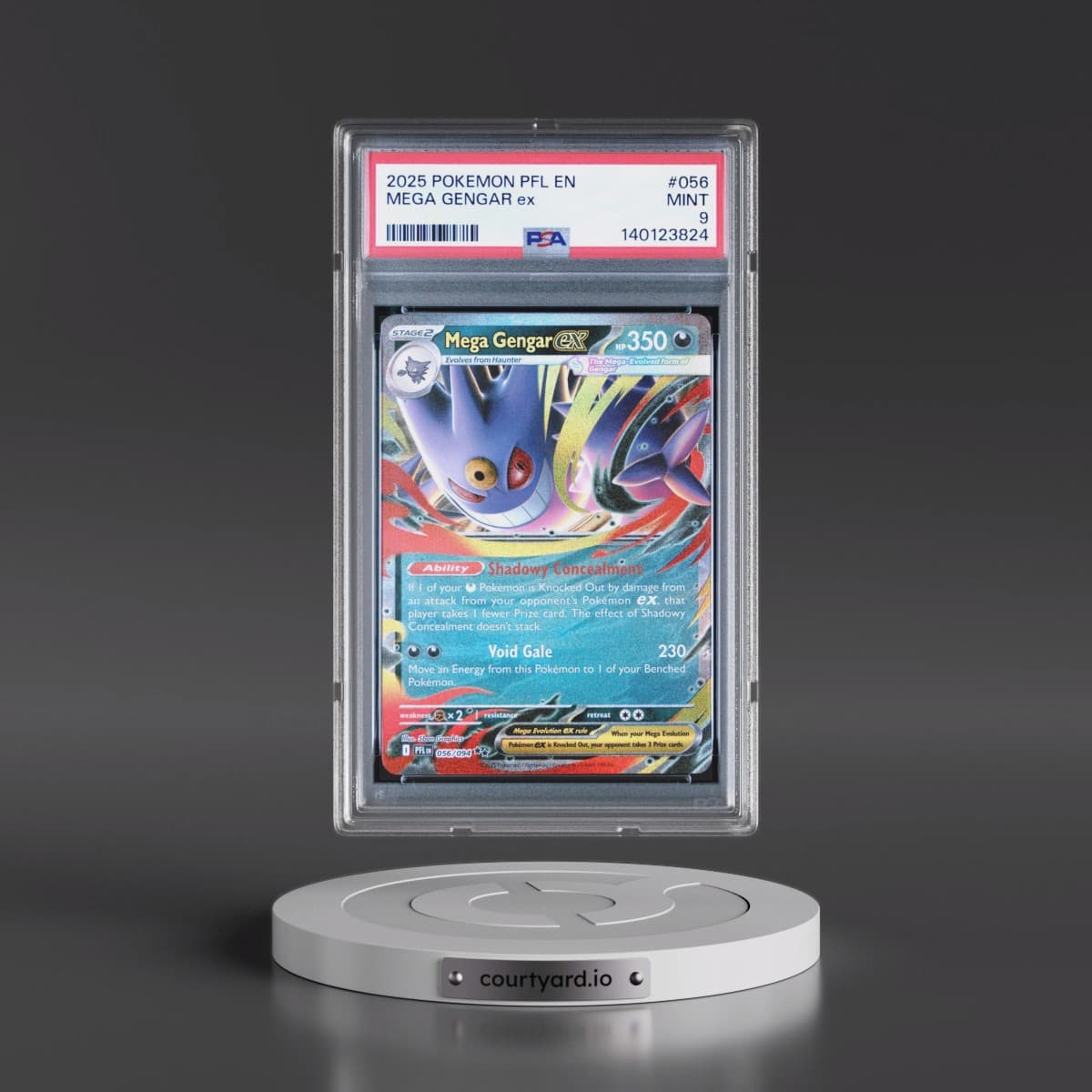 2025 Pokémon Pfl EN-Phantasmal Flames #056 Mega Gengar EX - Holo (PSA 9 MINT)