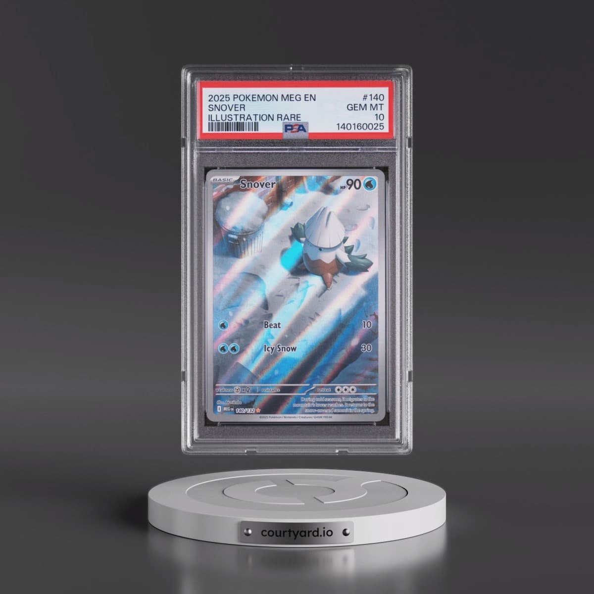 2025 Pokémon Meg EN-Mega Evolution #140 Snover - Illustration Rare (PSA 10 GEM MINT)