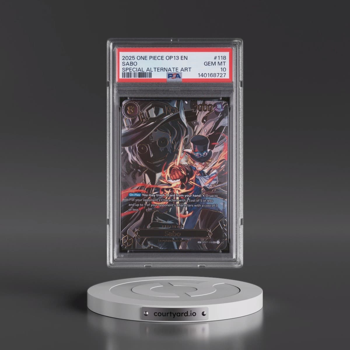 2025 One Piece OP13-Carrying on His Will #118 Sabo - Special Alternate Art (PSA 10 GEM MINT)