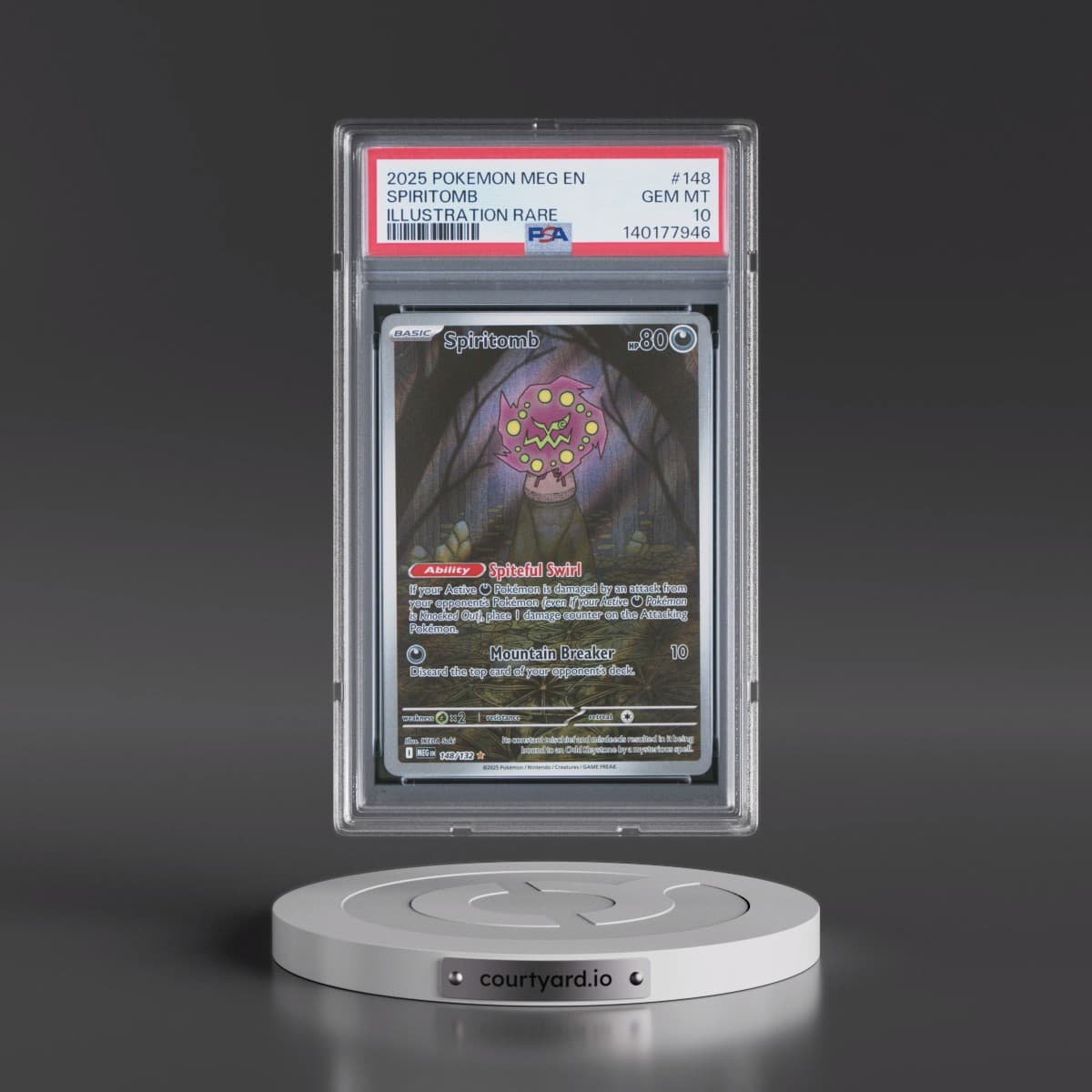 2025 Pokémon Meg EN-Mega Evolution #148 Spiritomb - Illustration Rare (PSA 10 GEM MINT)