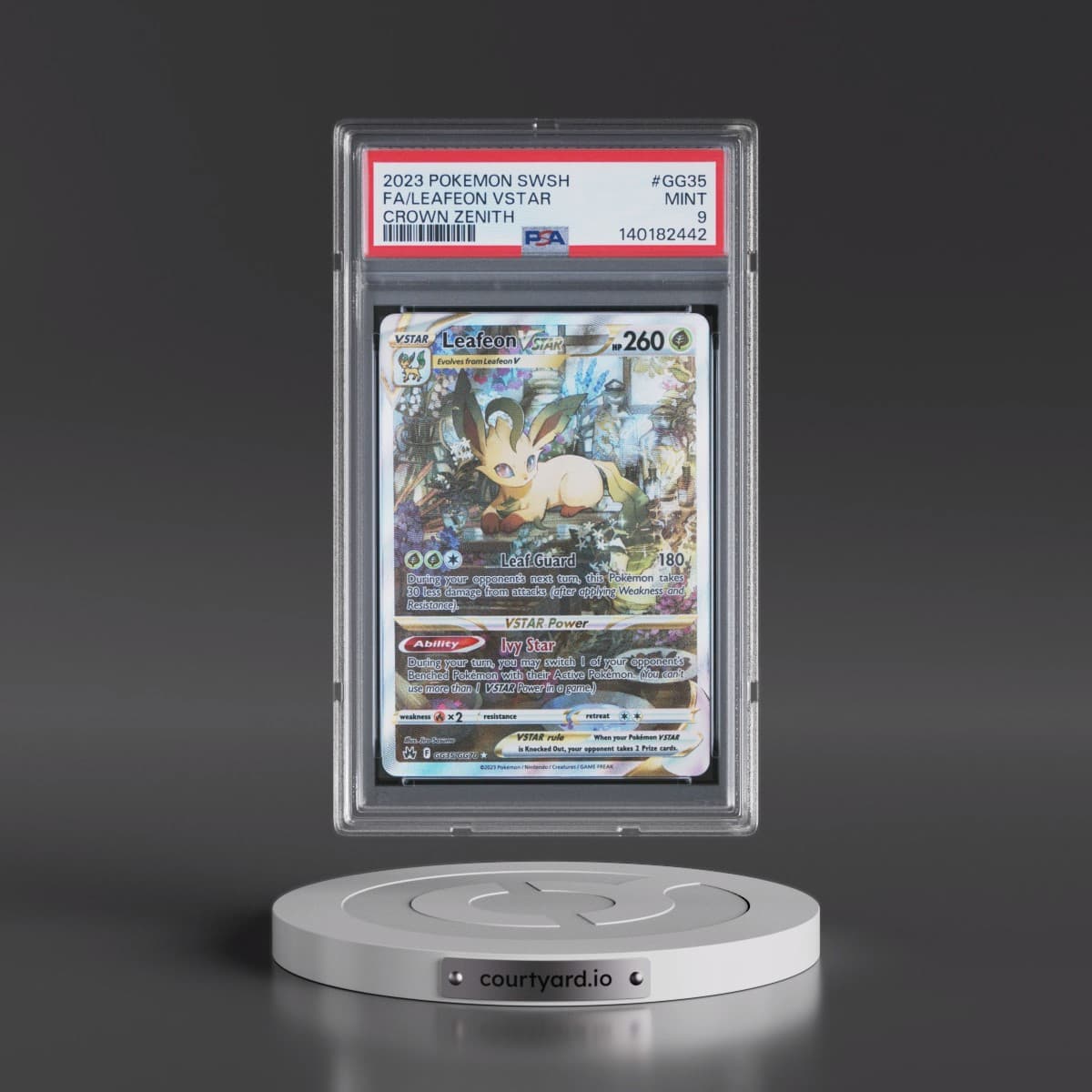 2023 Pokémon Sword and Shield Crown Zenith #GG35 Leafeon Vstar - Full Art (PSA 9 MINT)