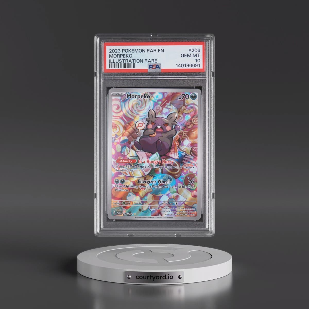 2023 Pokémon Par EN-Paradox Rift #206 Morpeko - Illustration Rare (PSA 10 GEM MINT)