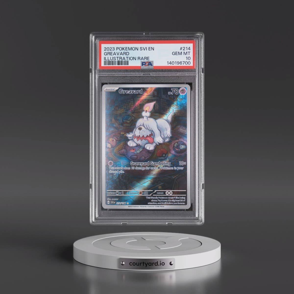2023 Pokémon Svi EN-Scarlet & Violet #214 Greavard - Illustration Rare (PSA 10 GEM MINT)