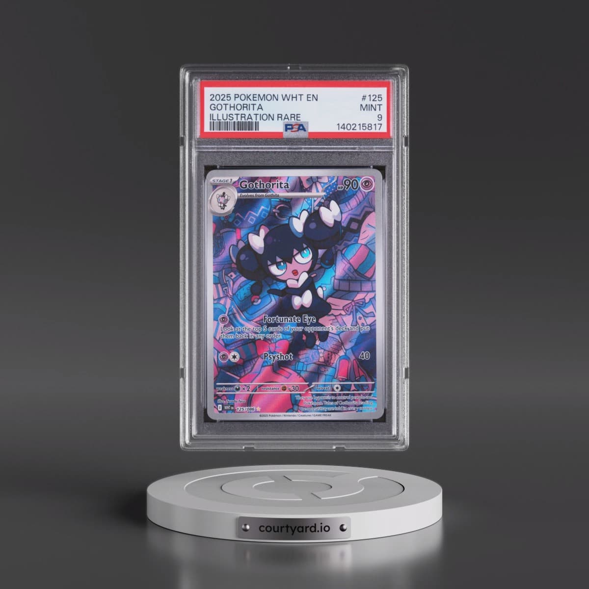 2025 Pokémon Wht EN-White Flare #125 Gothorita - Illustration Rare (PSA 9 MINT)