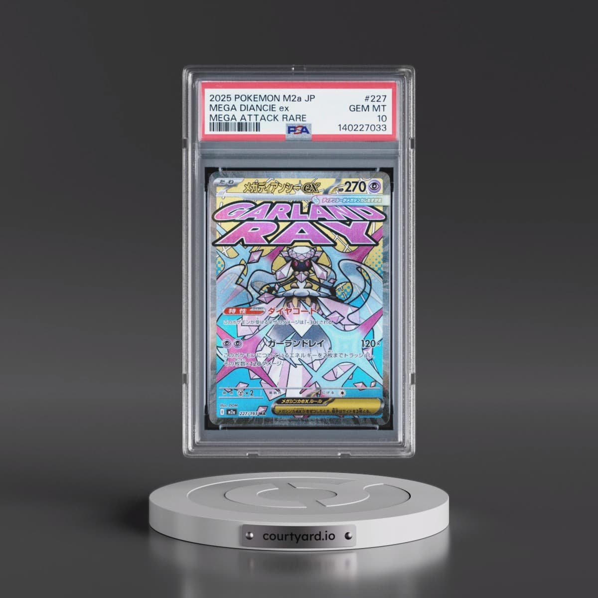 2025 Pokémon M2a-Mega Dream EX #227 Mega Diancie EX - Holo Mega Attack Rare (PSA 10 GEM MINT)