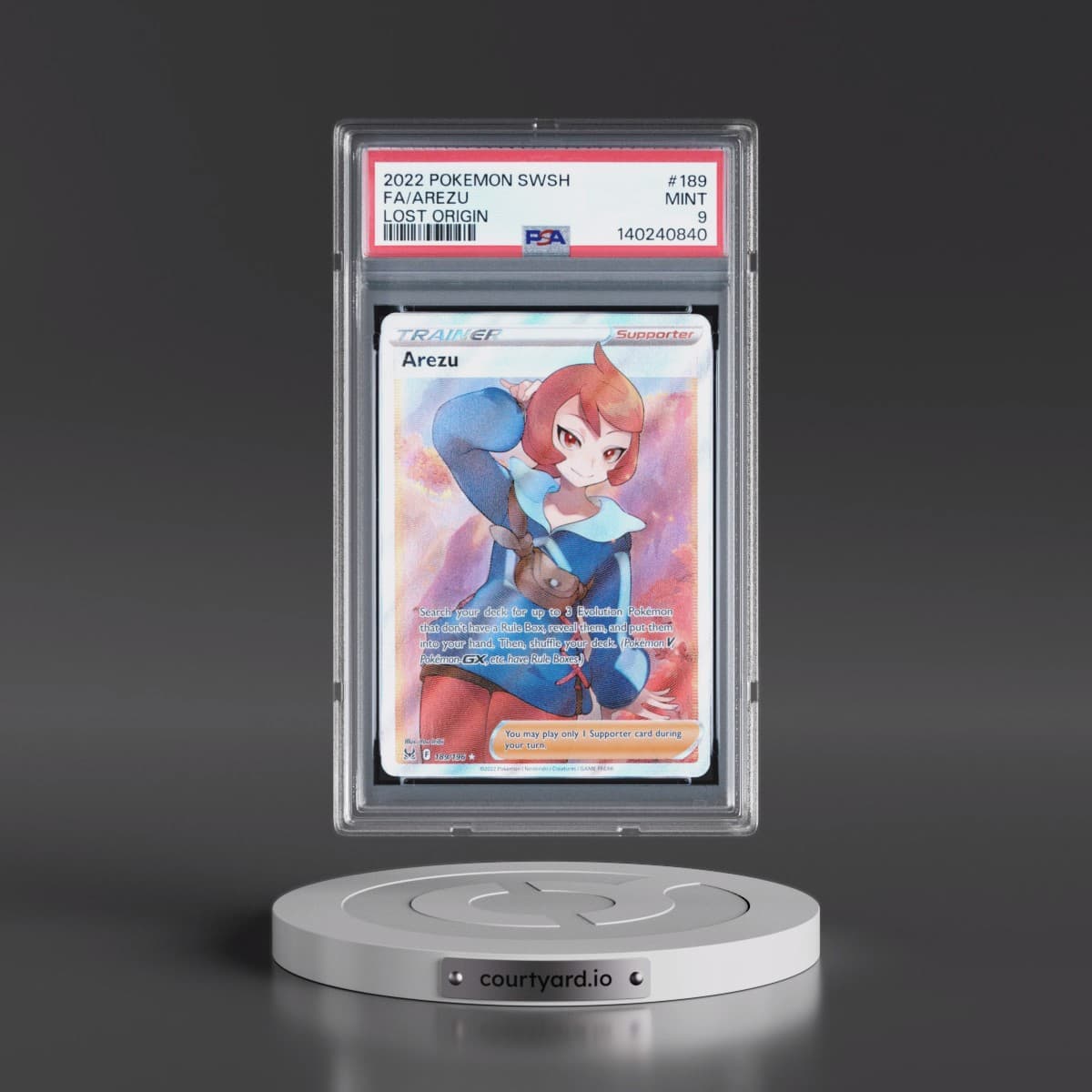 2022 Pokémon Sword & Shield Lost Origin #189 Arezu - Full Art (PSA 9 MINT)