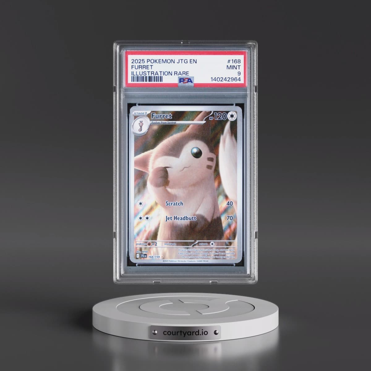 2025 Pokémon Jtg EN-Journey Together #168 Furret - Illustration Rare (PSA 9 MINT)