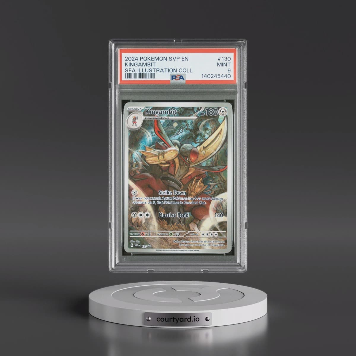 2024 Pokémon Svp EN-SV Black Star Promo #130 Kingambit - Shrouded Fable Illustration Collection (PSA 9 MINT)