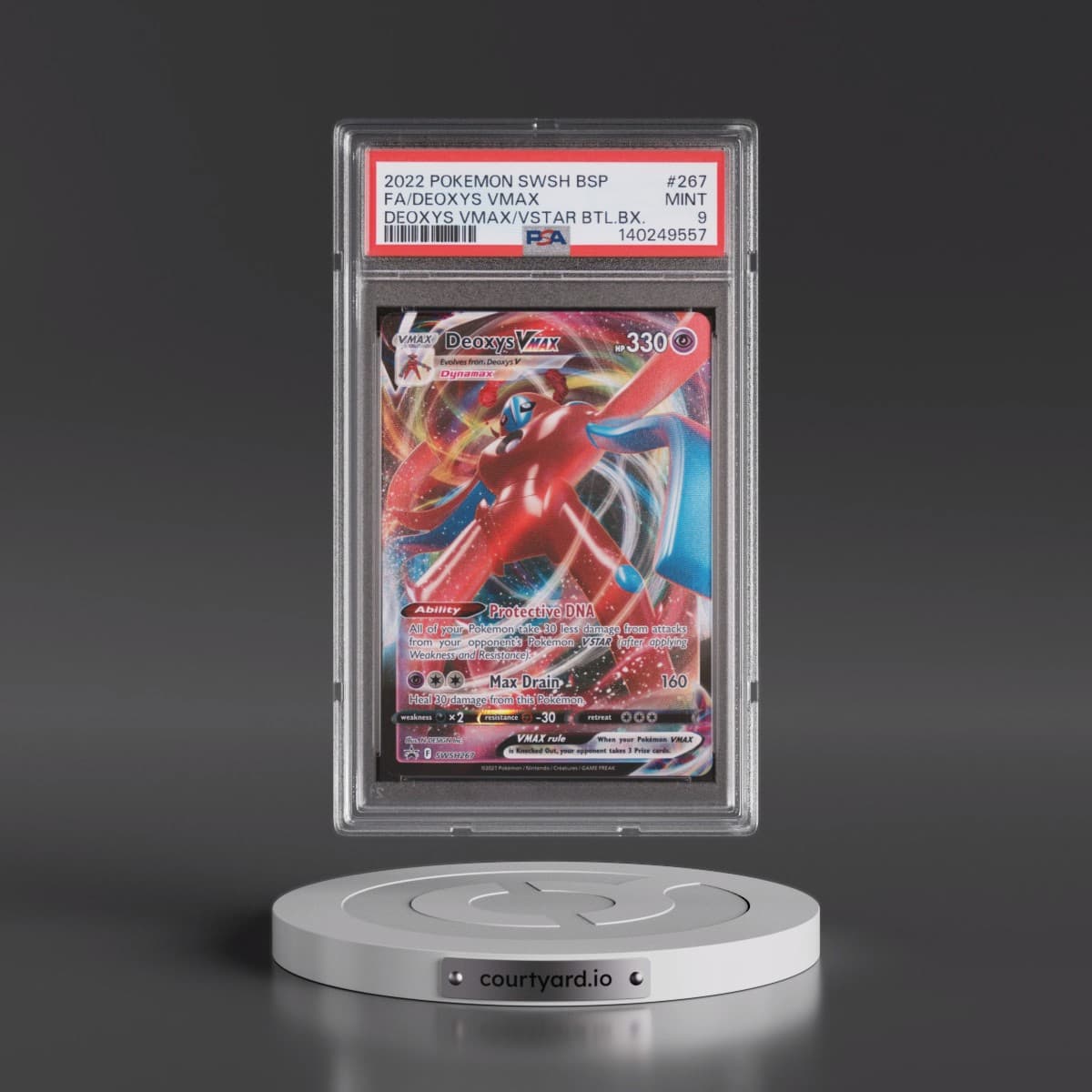 2022 Pokémon Swsh Black Star Promo #267 Deoxys Vmax - Full Art Deoxys Vmax & Vstar Battle Box (PSA 9 MINT)