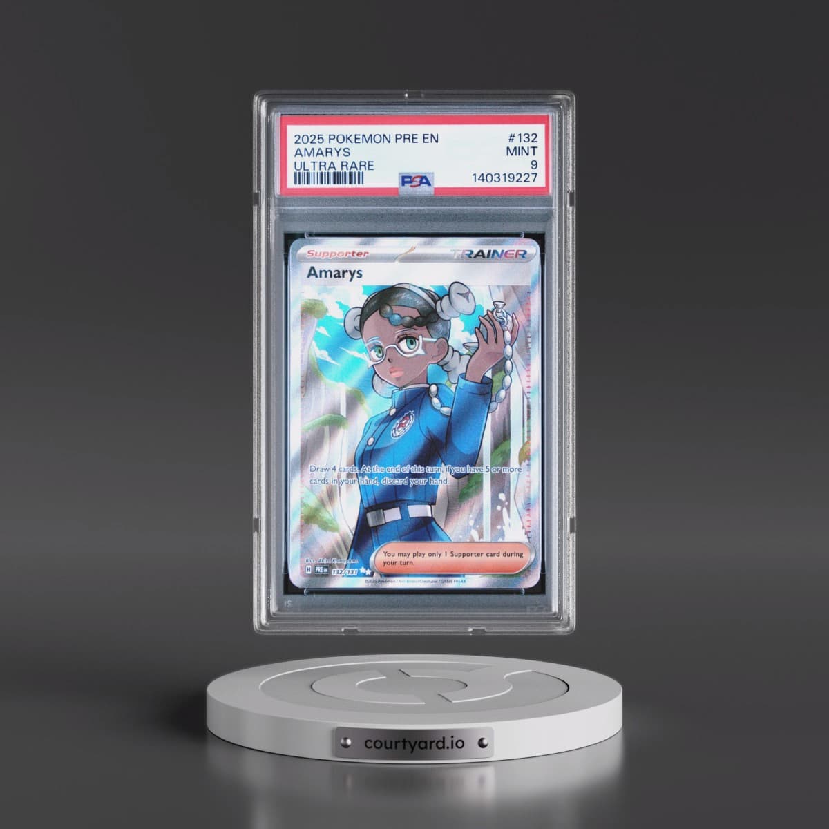 2025 Pokémon Pre EN-Prismatic Evolutions #132 Amarys - Ultra Rare (PSA 9 MINT)