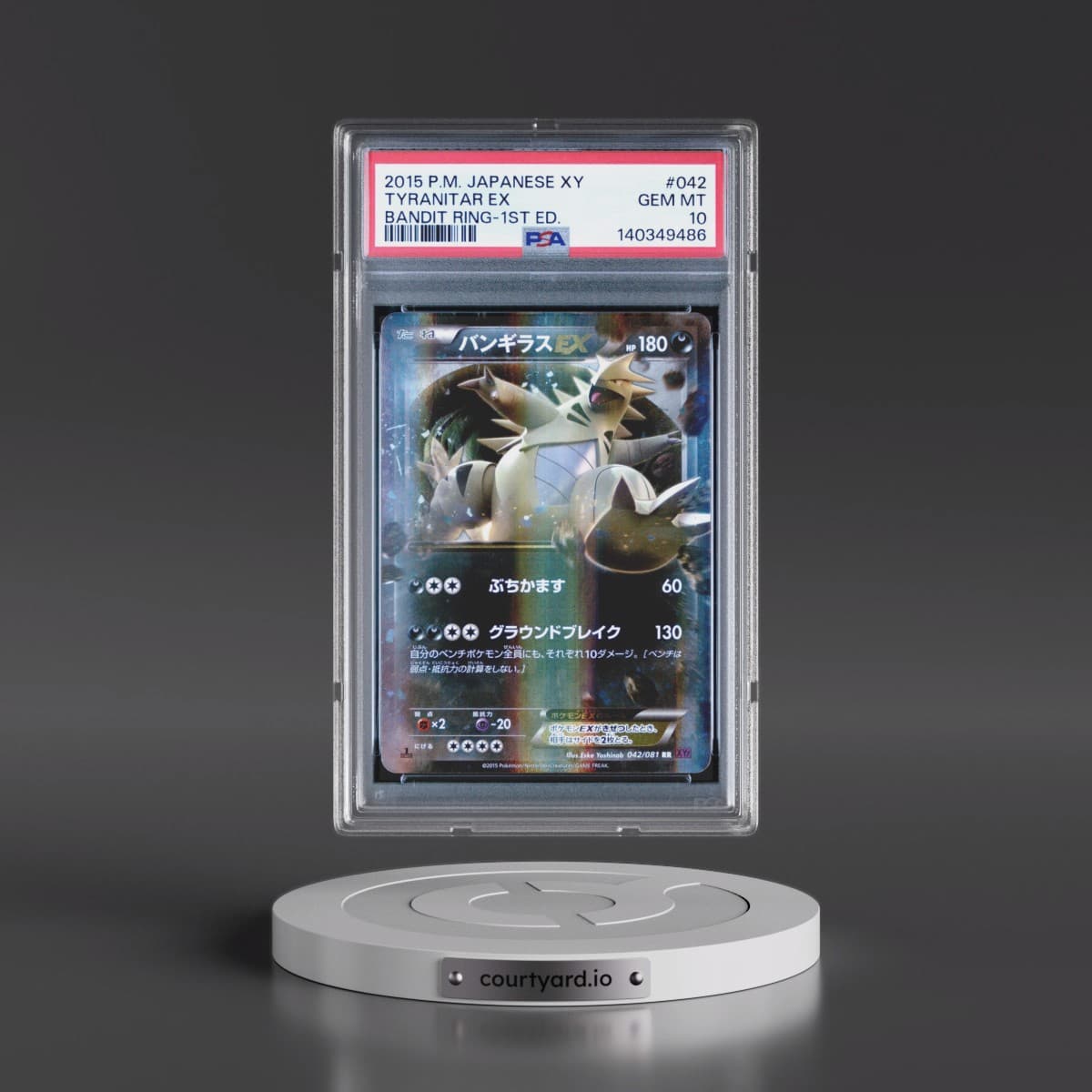 2015 Pokémon XY Bandit Ring #042 Tyranitar EX - 1st Edition Holo (PSA 10 GEM MINT)